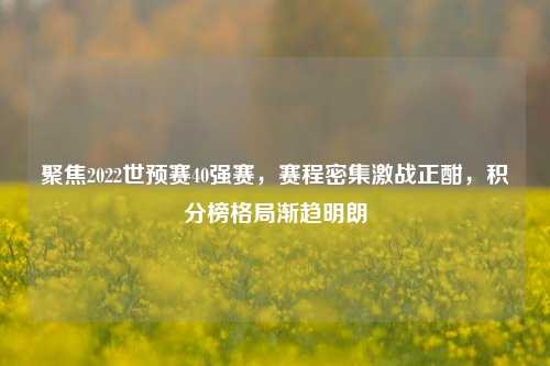 聚焦2022世预赛40强赛，赛程密集激战正酣，积分榜格局渐趋明朗