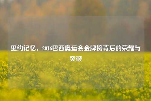 里约记忆，2016巴西奥运会金牌榜背后的荣耀与突破