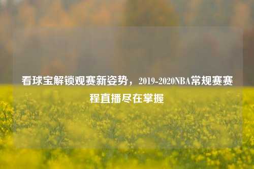 看球宝解锁观赛新姿势，2019-2020NBA常规赛赛程直播尽在掌握