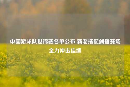中国游泳队世锦赛名单公布 新老搭配剑指赛场全力冲击佳绩