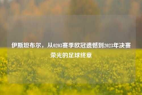 伊斯坦布尔，从0203赛季欧冠遗憾到2023年决赛荣光的足球终章
