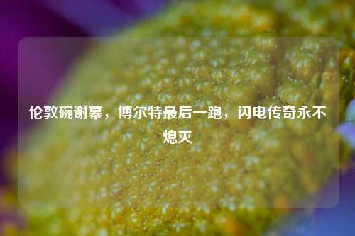 伦敦碗谢幕，博尔特最后一跑，闪电传奇永不熄灭