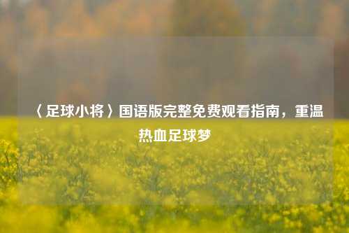 〈足球小将〉国语版完整免费观看指南，重温热血足球梦
