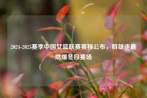 2024-2025赛季中国女篮联赛赛程公布，群雄逐鹿燃爆冬日赛场